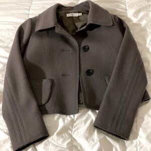 Uniqlo +J crop wool gray blazer sz XS / XXS